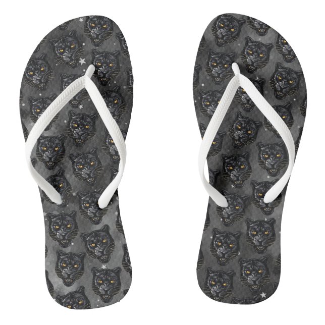 Schwarzer Panther Flip Flops (Fußbett)