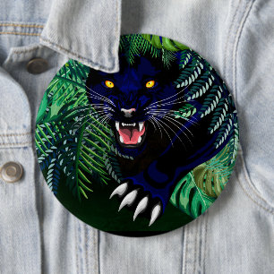 Schwarzer Panther Geist des Dschungels Button