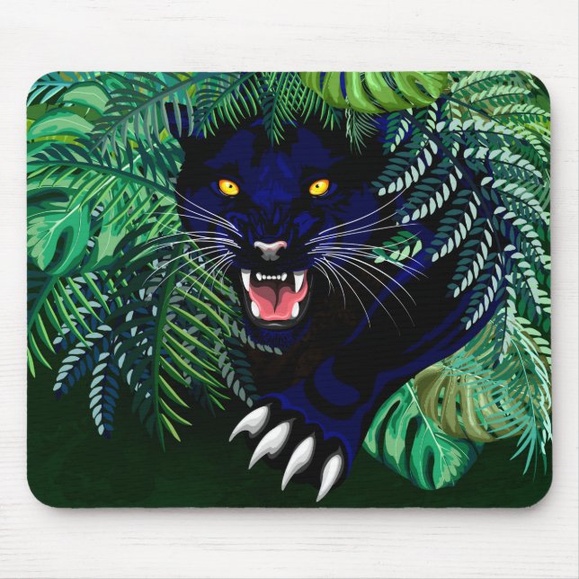Schwarzer Panther Geist des Dschungels Mousepad (Vorne)