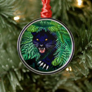 Schwarzer Panther Geist des Dschungels Ornament Aus Metall