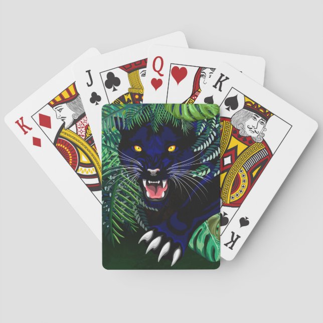 Schwarzer Panther Geist des Dschungels Spielkarten (Rückseite)