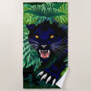Schwarzer Panther Geist des Dschungels Strandtuch