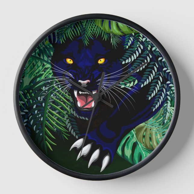 Schwarzer Panther Geist des Dschungels Uhr (Vorderseite)