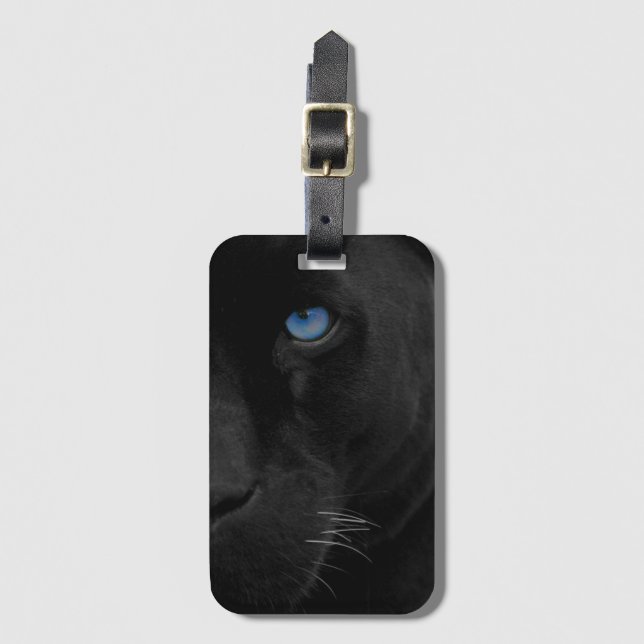 Schwarzer Panther Gepäckanhänger (Vorderseite Vertikal)
