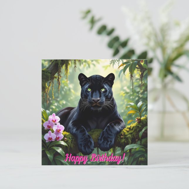 Schwarzer Panther im Dschungel (Stehend Vorderseite)