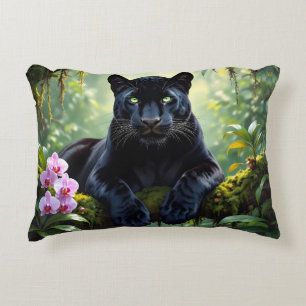 Schwarzer Panther im Dschungel Dekokissen
