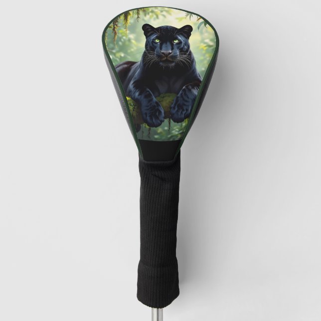 Schwarzer Panther im Dschungel Golf Headcover (Vorderseite)