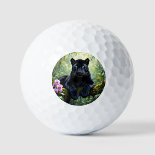 Schwarzer Panther im Dschungel Golfball