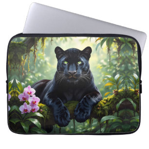 Schwarzer Panther im Dschungel Laptopschutzhülle