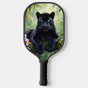 Schwarzer Panther im Dschungel Pickleball Schläger