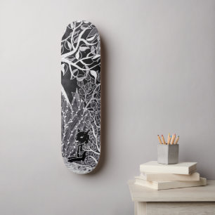 Schwarzer Panther im Dschungel - zeichnend Bleisti Skateboard