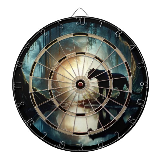 Schwarzer Panther in der Wasserregulierung Dartscheibe (vorne)