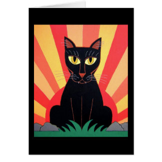Schwarzer Panther-Katzen-Karte