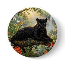 Schwarzer Panther Kenia Dschungel Blumen Wasserfal