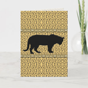 Schwarzer Panther, Leopard Grußkarte / Notizkarte Karte