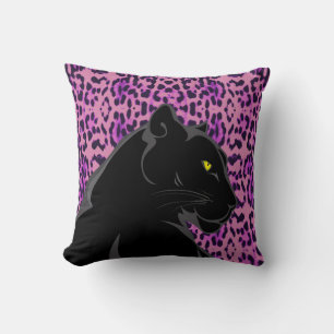 SCHWARZER PANTHER LILA KISSEN