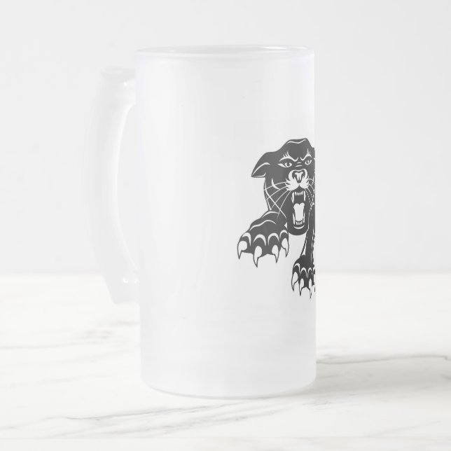Schwarzer Panther Mattglas Bierglas (Vorderseite Links)