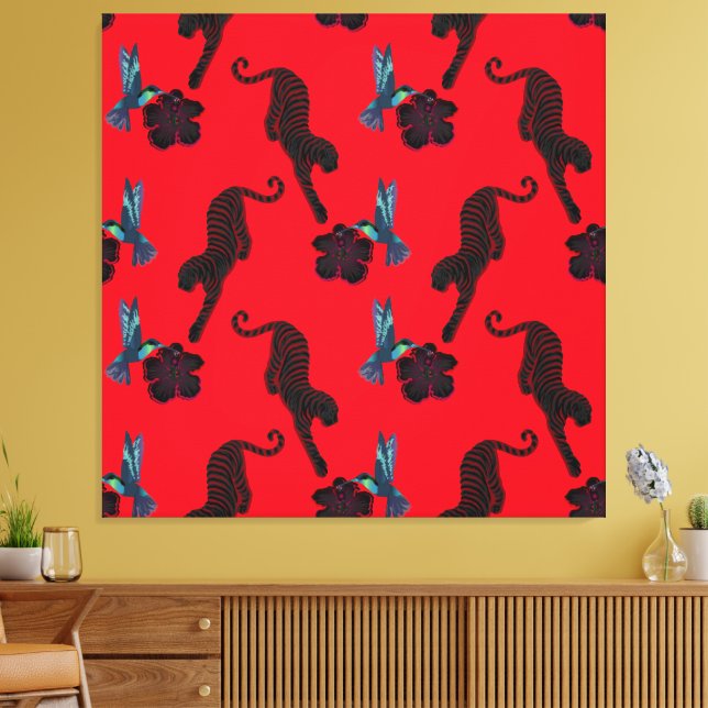 Schwarzer Panther Maximalistischer Leinwanddruck (Insitu (Wohnzimmer))