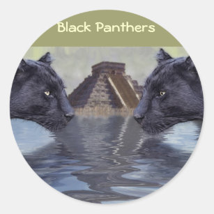 Schwarzer Panther-Mexiko-Sammlung Runder Aufkleber