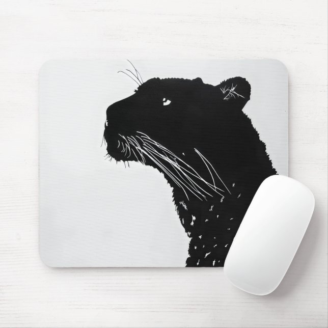 Schwarzer Panther Minimalismus Mousepad (Mit Mouse)