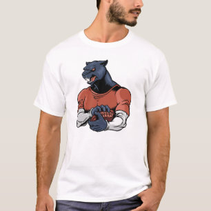 Schwarzer Panther mit Fußball T-Shirt