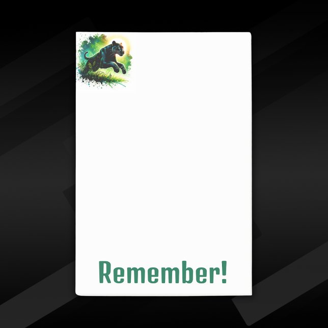 Schwarzer Panther mit grüner Umgebung | Post-it Klebezettel (Von Creator hochgeladen)