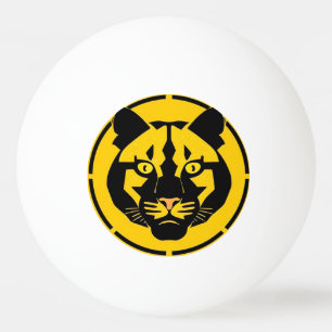 Schwarzer Panther mit kunstvollen Details Tischtennisball
