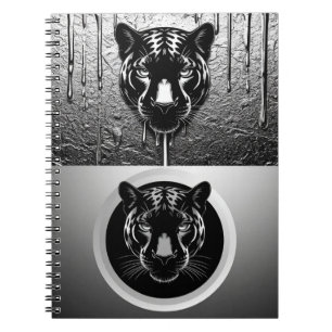 Schwarzer Panther mit tropfendem Farbeffekt 🐆 Notizblock
