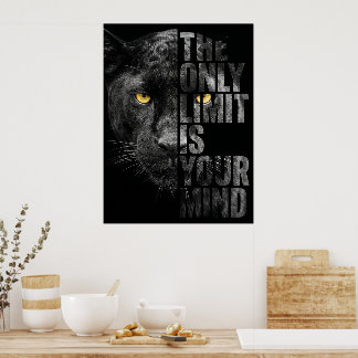 Schwarzer Panther Motivierend Die einzige Grenze i Poster
