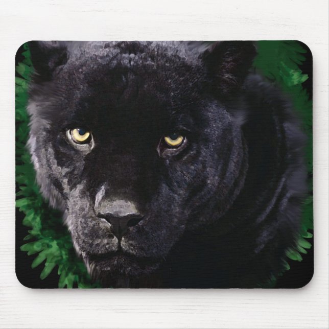 Schwarzer Panther Mousepad (Vorne)
