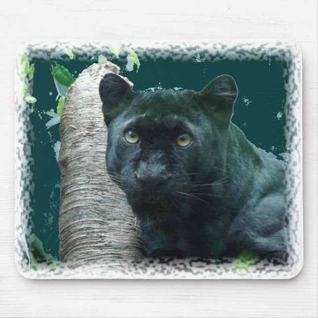 Schwarzer Panther Mousepad (Vorne)
