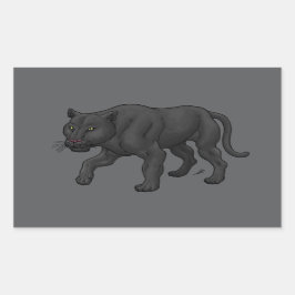 Schwarzer Panther Rechteckiger Aufkleber