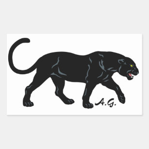 schwarzer Panther Rechteckiger Aufkleber