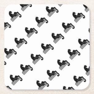 Schwarzer Panther Rechteckiger Pappuntersetzer