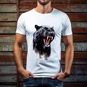 Schwarzer Panther Riesige Scharfe Fänge Vatertag T-Shirt
