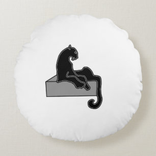 Schwarzer Panther Rundes Kissen