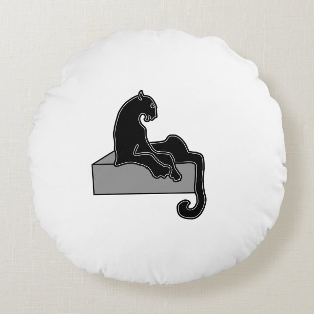 Schwarzer Panther Rundes Kissen (Vorderseite)
