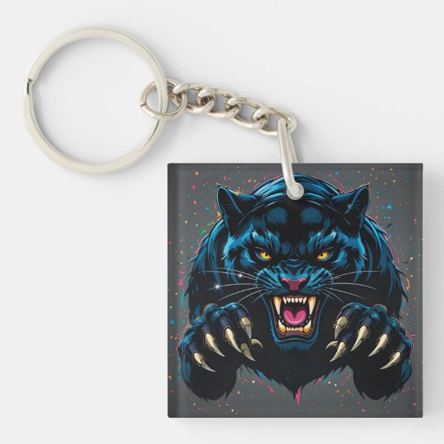 Schwarzer Panther Schlüsselanhänger (Vorderseite)