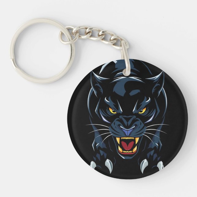 Schwarzer Panther Schlüsselanhänger (Vorderseite)