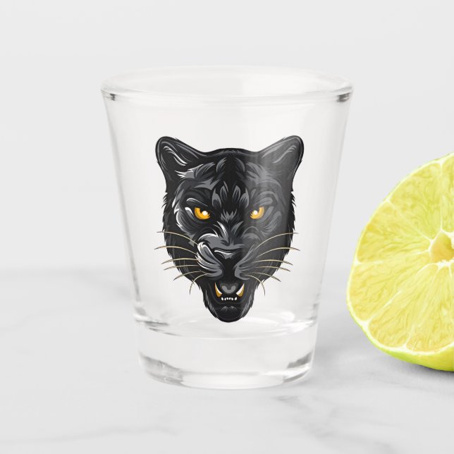 Schwarzer Panther Schnapsglas (Vorderseite)
