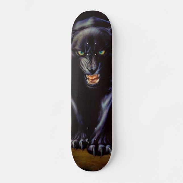 Schwarzer Panther Skateboard (Vorderseite)