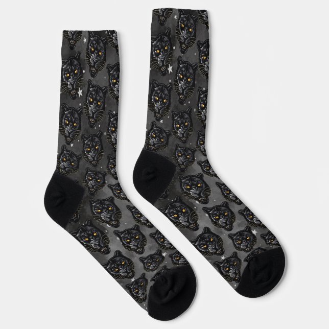 Schwarzer Panther Socken (Rechts)