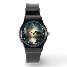 Schwarzer Panther spiegelt sich im Wasserbecken im