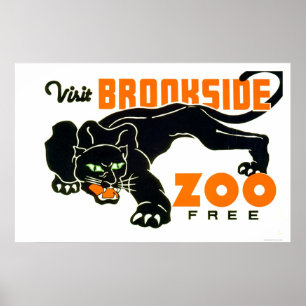 Schwarzer Panther Zoo 1937 WPA Poster