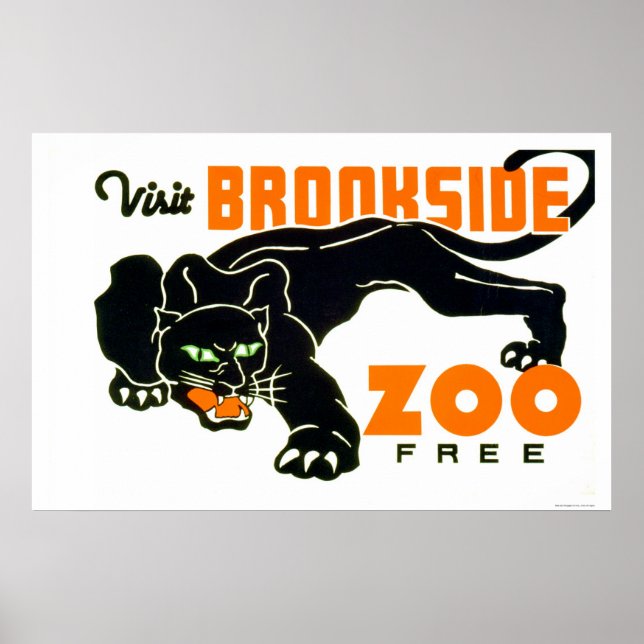 Schwarzer Panther Zoo 1937 WPA Poster (Vorne)