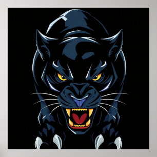 Schwarzer Pantherkopf Poster