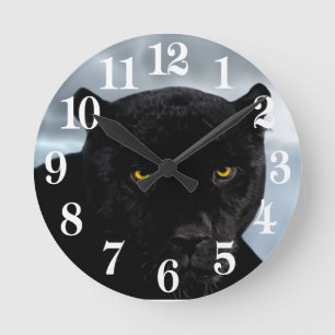 Schwarzer PantherPanthera Runde Wanduhr