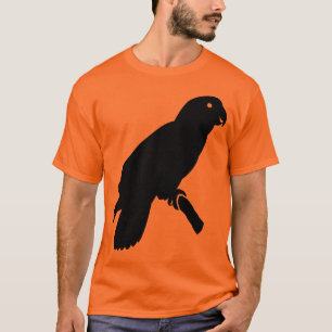 Schwarzer Papagei auf Stange T-Shirt