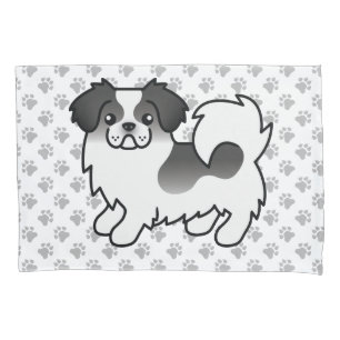 Schwarzer Parti-Color Tibet-Spaniel Süßer Hund & P Kissenbezug
