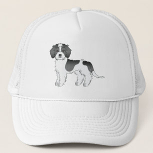 Schwarzer Parti-Farben Mini Goldendoodle Cartoon H Truckerkappe